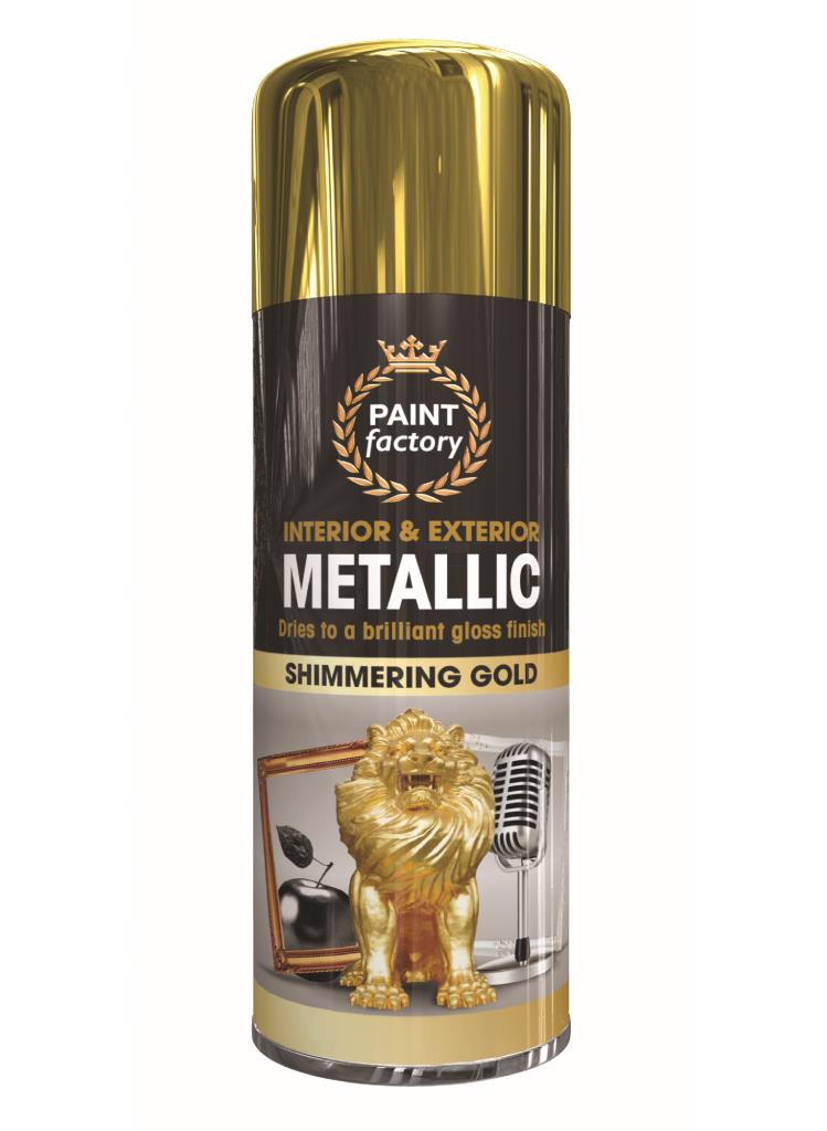Paint Factory Spray Paint Metallic Gold 400ml Paint Factory Spray Paint Metallic Gold 400ml
